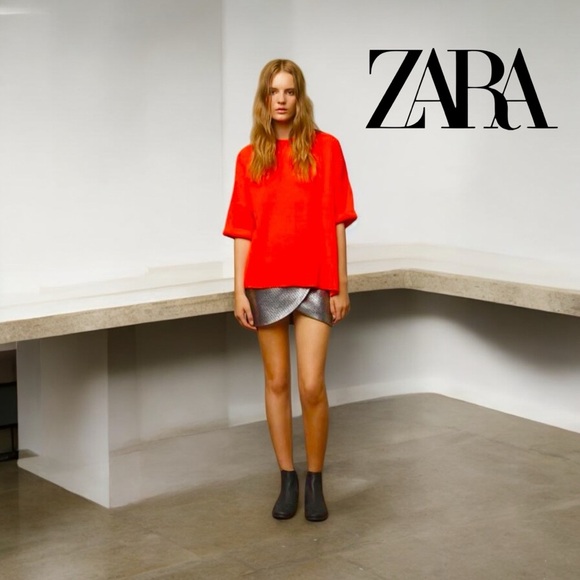 Zaraknit, Orange Knit Oversized Sweater, Medium 🧶 - Picture 1 of 9